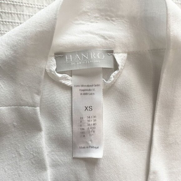 HANRO WHITE WRAP SURPLICE BELTED TUNIC KIMONO ROBE - XS - Picture 6 of 9